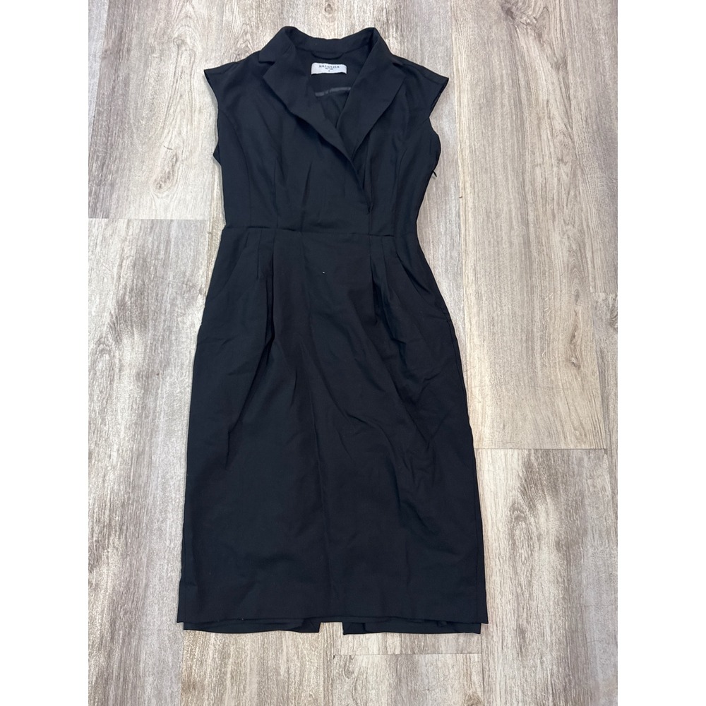MM.LaFleur The Catherine Dress Black Wool Blend Cap Sleeve Sheath Dress Size 0 - Picture 2 of 10